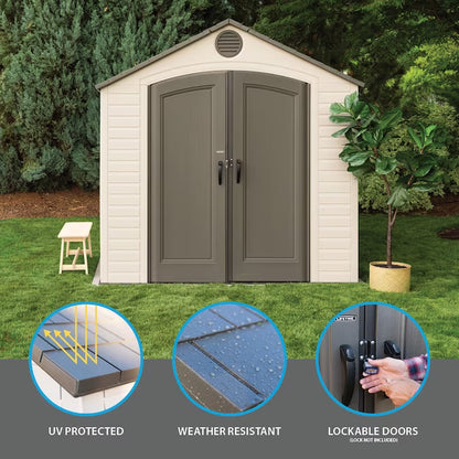 8-Ft X 12-Ft Lifetime Storage Shed Gable Resin Storage Shed (Floor Included)