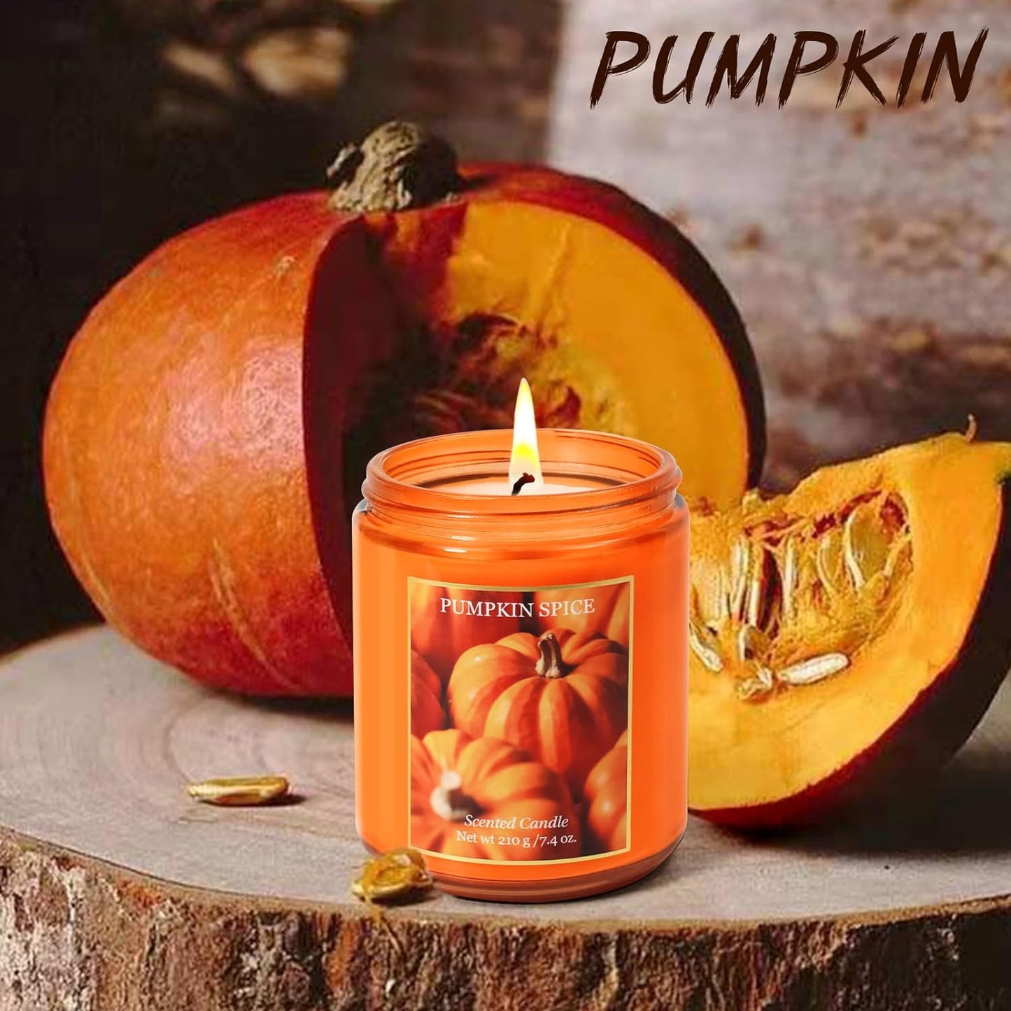 Halloween Decorations Halloween Gifts, Candles for Home Scented Scented Candles Gift Set Halloween Decor, Pumpkin Spice Scent Natural Soy Candles Gifts for Women Kids, Halloween Party Favors