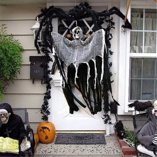 Deals of the Day! Halloween Decorations Indoor Outdoor on Clearance,Diy Creepy Halloween Skeleton Hanging Ghost Terror Death Props Party Door Decor,Fall Decorations for Home