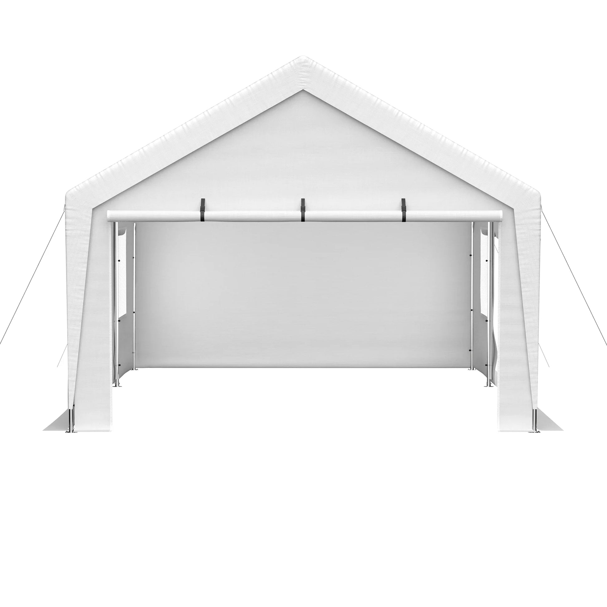 Carport, 13' X 20' Heavy Duty Carport with Roll-Up Sidewall and Ventilated Windows, Portable Outdoor Garage for Car, Truck, SUV, Boat, Car Canopy with All-Season Tarp, Gray, Height 9.8'