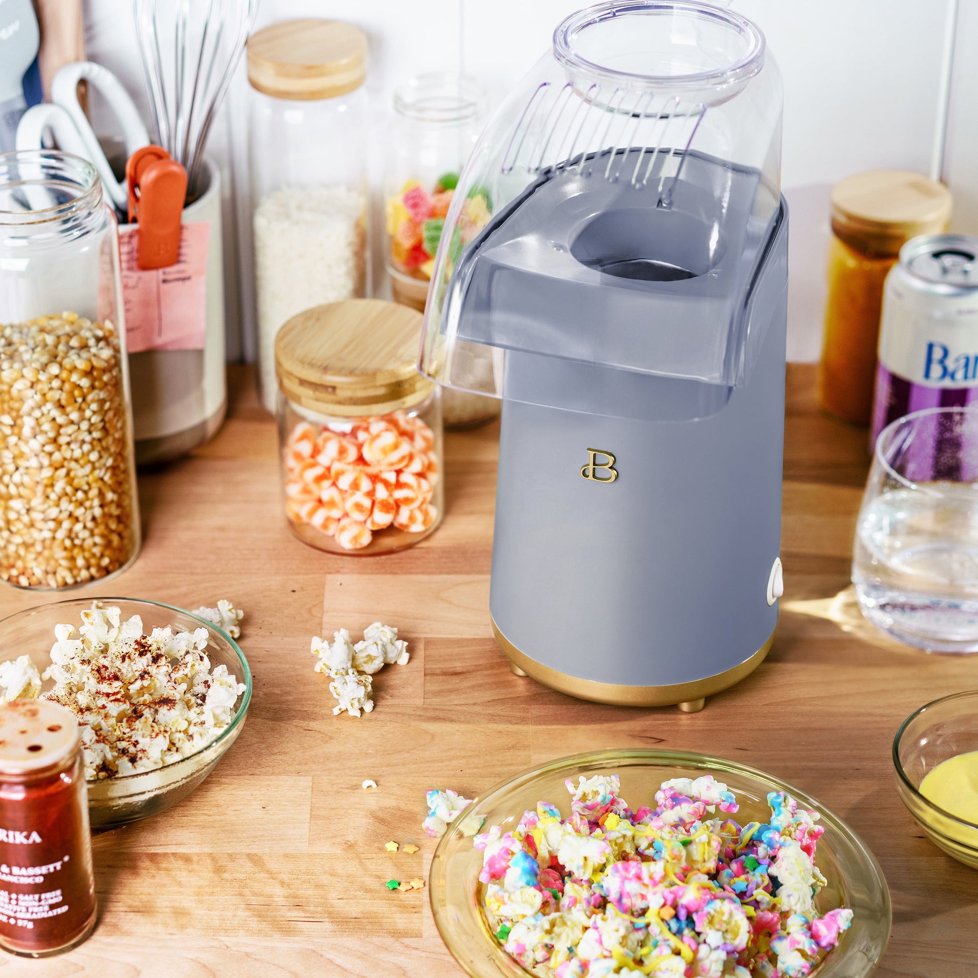 16 Cup Hot Air Electric Popcorn Maker, Black Sesame by Drew Barrymore