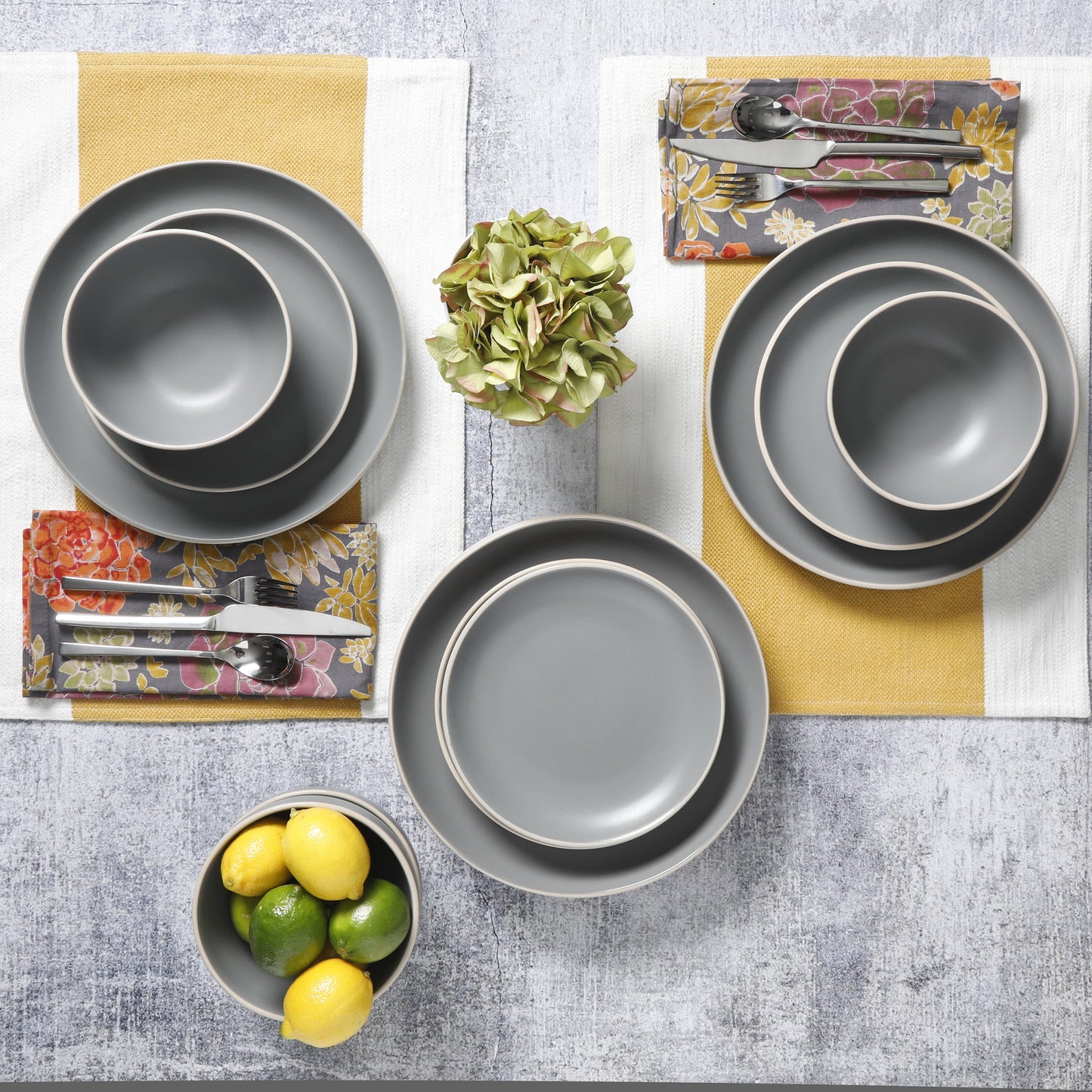 Zuri Matte Yellow 12-Piece Dinnerware Set