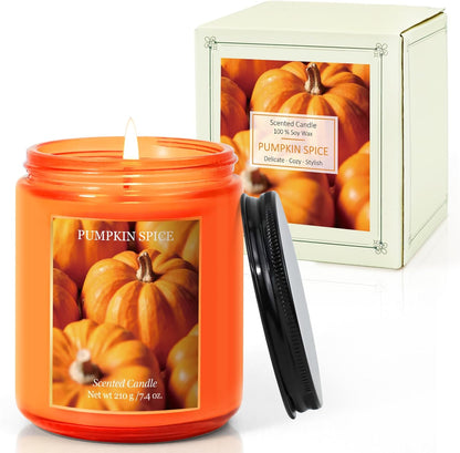 Halloween Decorations Halloween Gifts, Candles for Home Scented Scented Candles Gift Set Halloween Decor, Pumpkin Spice Scent Natural Soy Candles Gifts for Women Kids, Halloween Party Favors