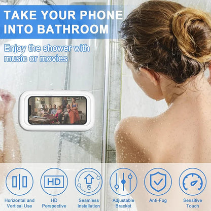 New Rotation Waterproof Bathroom Phone Wall Mount Holder Adjustable Shower Phone Case Stick on Wall Bathroom Toilet Phone Holder